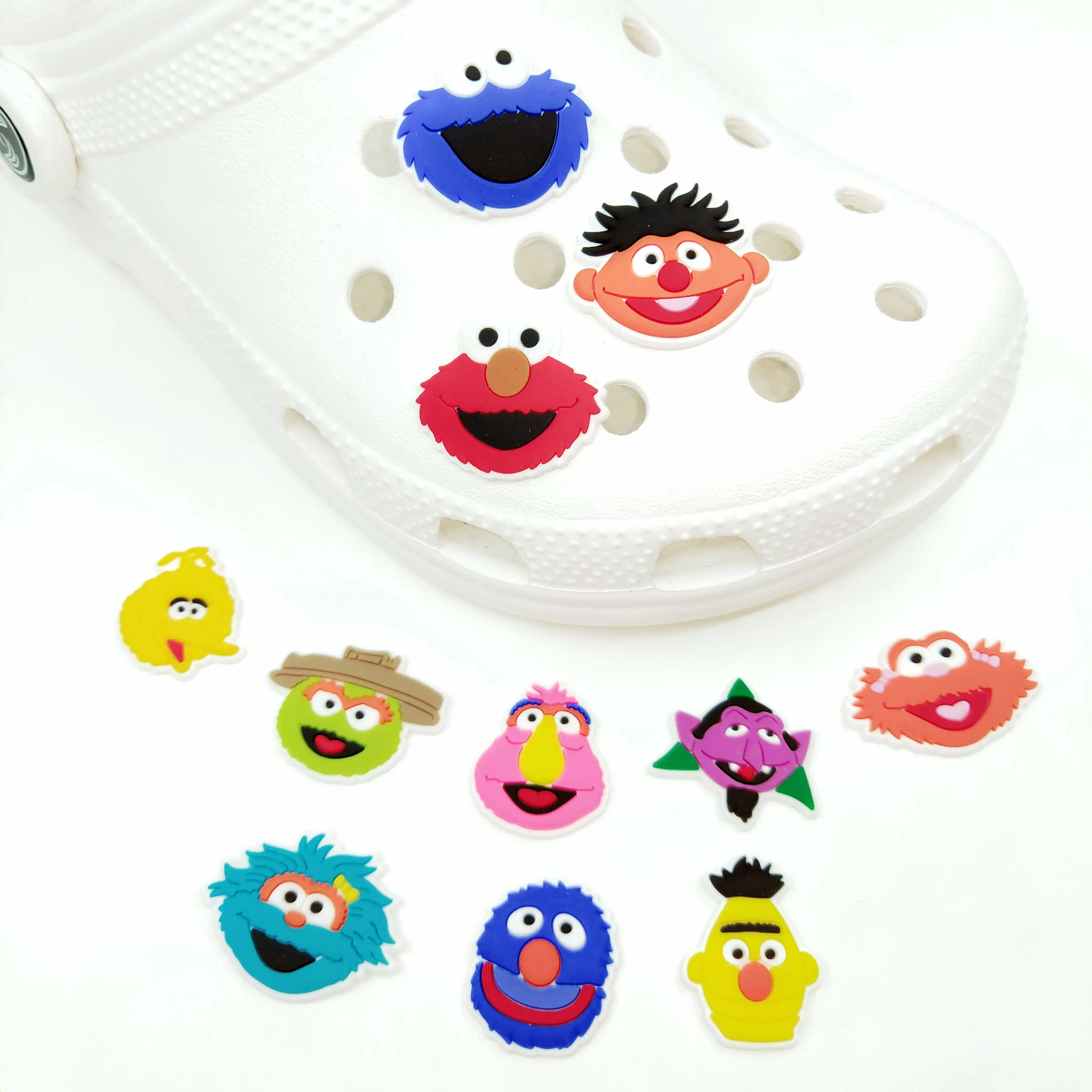 1p MINISO Sesame Street PVC shoe charm cartoon figure shoe accessories wholesale custom comic shoe buckle decoration fit Sandals