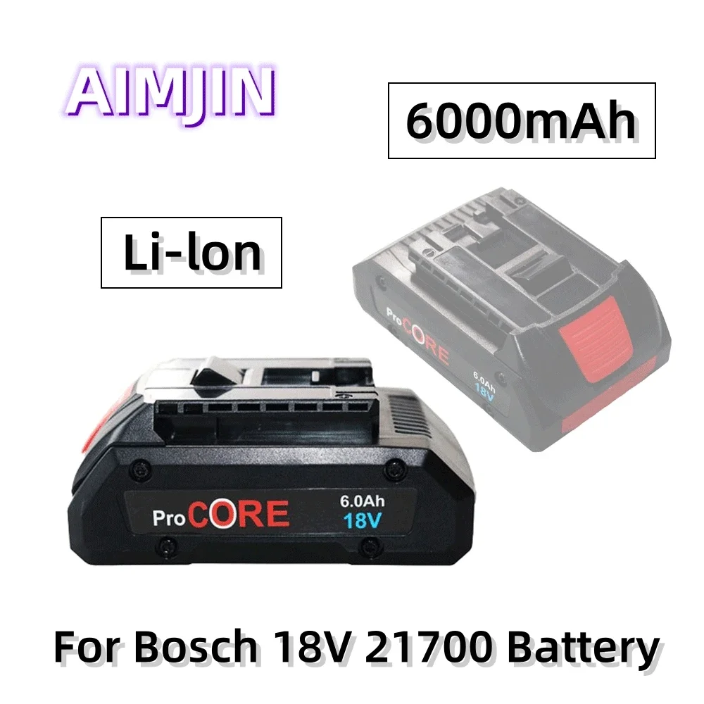 

New 18V 6000mAh ProCORE Lithium Ion Battery for Procore 1600A016GB for Bosch 18VMax Cordless Power Tool Drill,2100Cells Battery