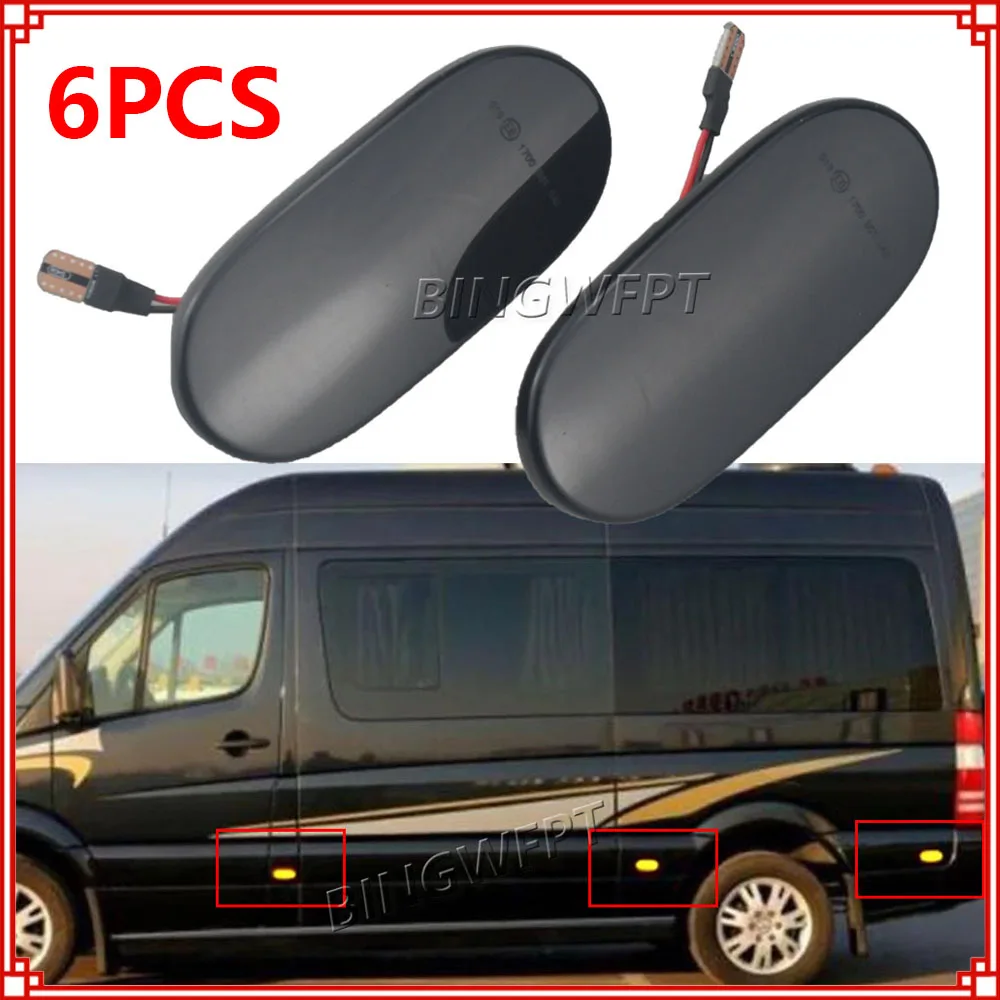 

6PCS For Mercedes Benz Sprinter W906 2006-2018 LED Lamp Side Marker Light For VW Crafter Minibus Van 2006-2016 Car Accessories