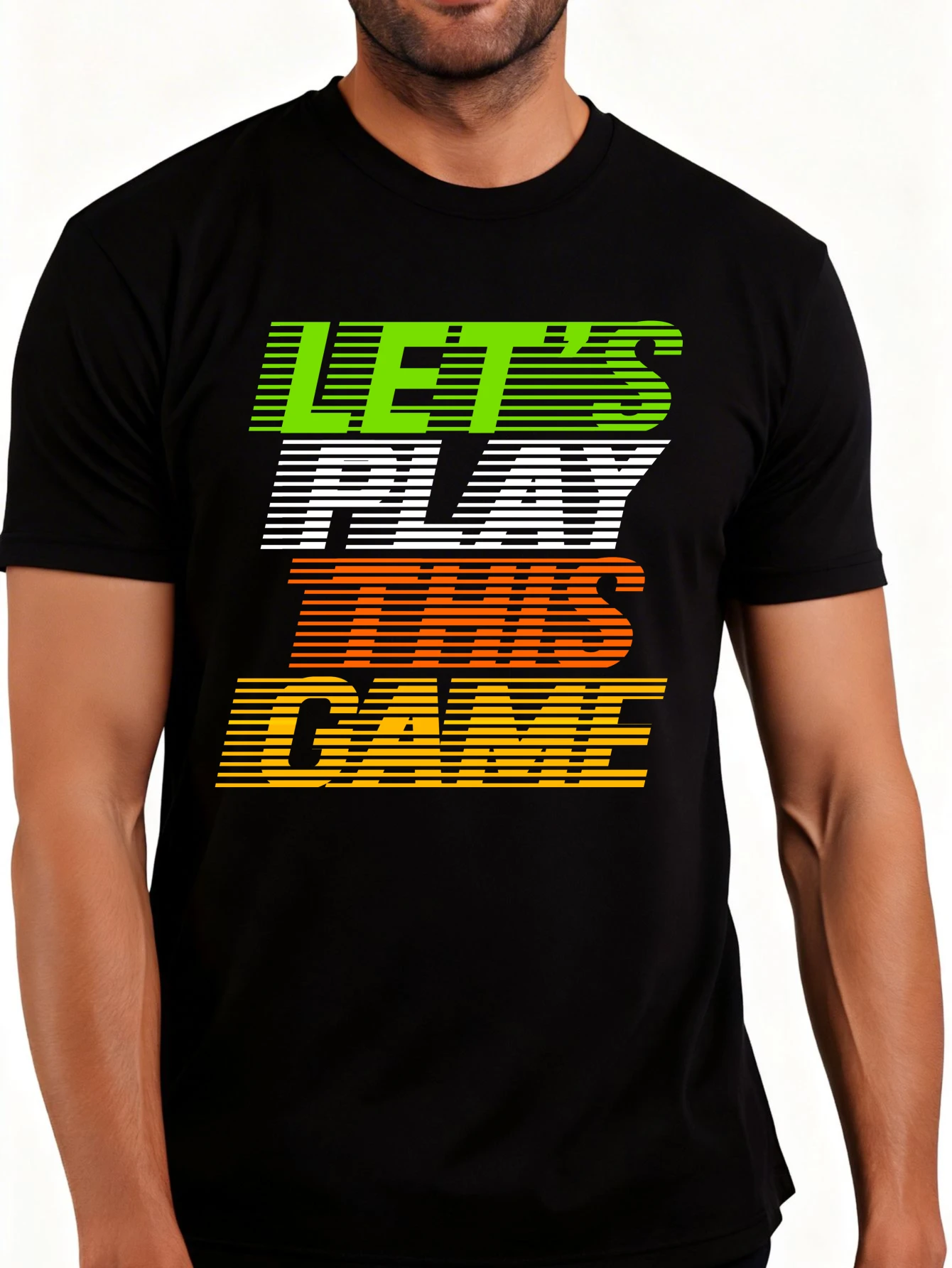 Vintage Style Men's T-Shirt Let's Play This Game Graphic Design Summer Casual Wear Sports Fan Gift