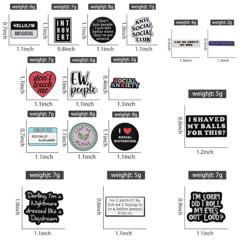 Creative English Alphabet Brooch Pin Collection Zinc Alloy Badge Geometric Style Clothing Accessory For Daily Outfit Gift
