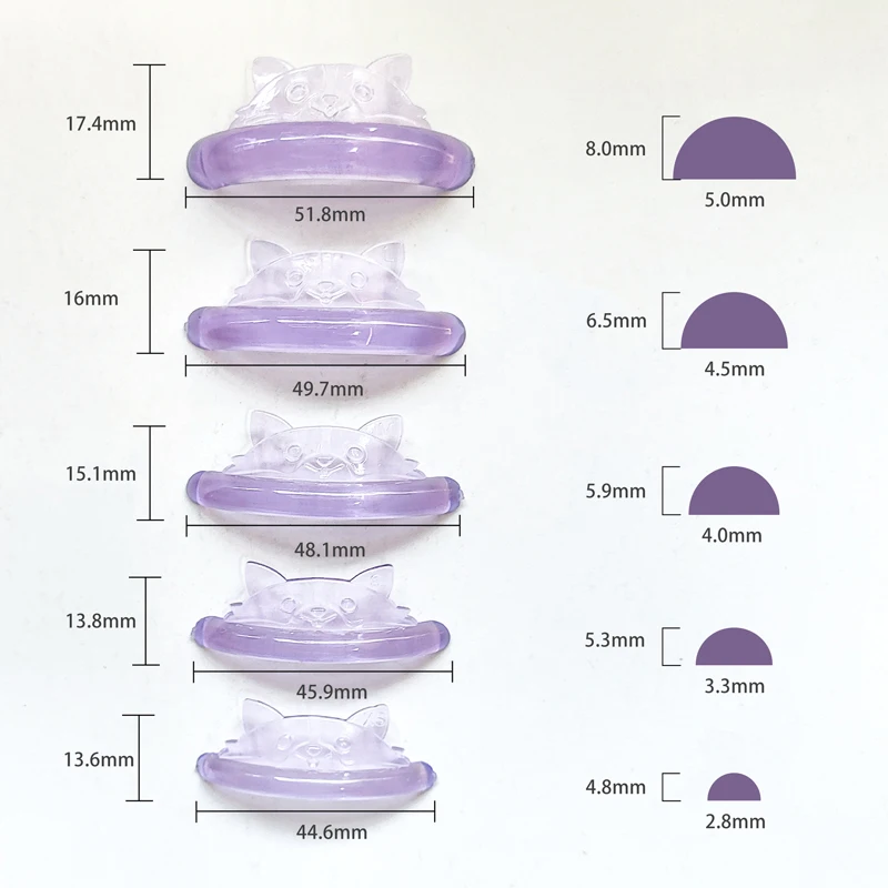 Coussinets de permanente de cils en Silicone en forme de C, 5 paires, Style chiot, tige de cils en gelée, bouclier de levage, recourbe-cils 3D, accessoires, outil de maquillage