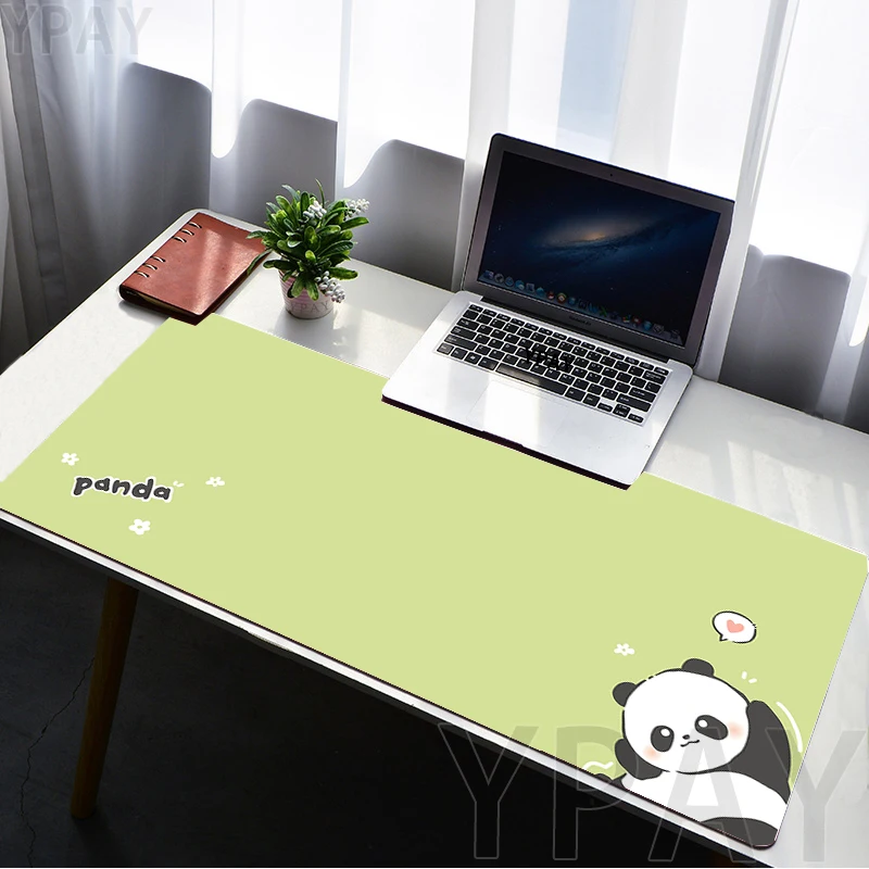 Large Mousepad Gamer Mousepads 900x400mm Keyboard Mat Cute Panda Pc HD Desk Mats Company Mouse Pad Green Desk Rug For Gift