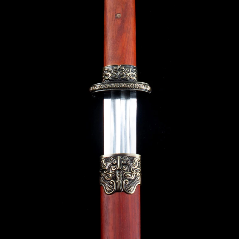 Chinese Lisson Tang Sword High Manganese Steel Blade Sharp Ready Battle Metal Samurai Swords Real Full Size Red Kongfu Katanas