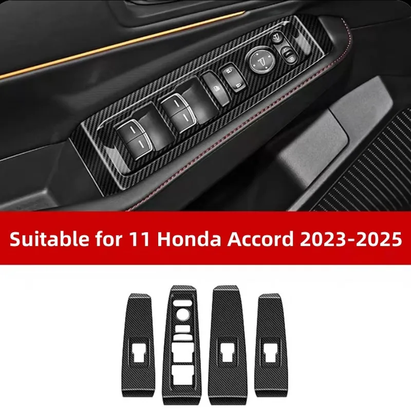 

Аксессуары для автомобильного интерьера из нержавеющей стали и углеродного волокна матовый дизайн для 2023 Honda 11th Accord коробки передач панели для поднятия окон