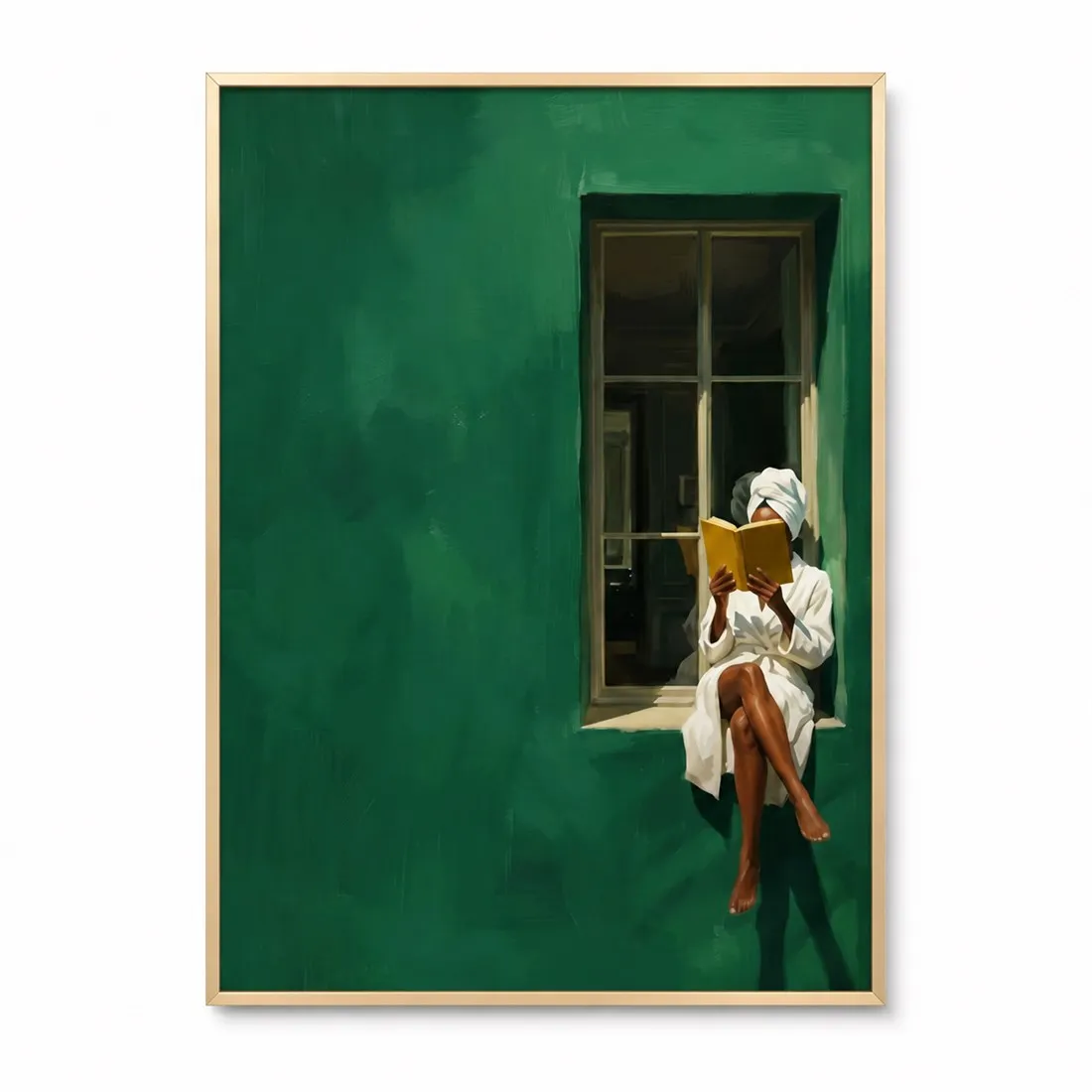 Black Woman Reading Art Print,Canvas Wall Print,Modern Art Illustration,High‑Grade Home Decoration Artwork for Bedroom,Living Ro