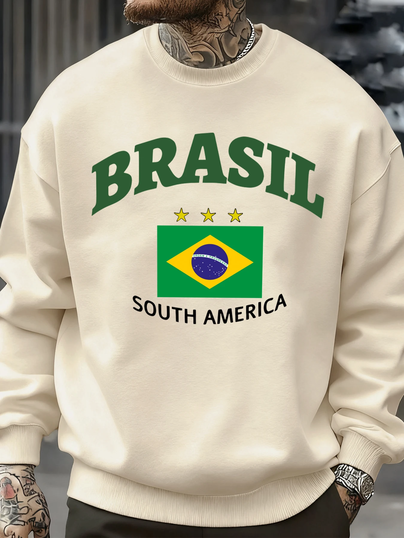 البرازيل أمريكا الجنوبية يطبع رجل البلوز العصرية بلوزة من الصوف الخريف س الرقبة الملابس الدافئة متعدد الألوان قمة الموضة الشارع الشهير