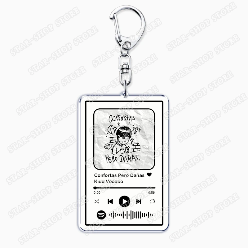 Singer Kidd Voodoo Songs Keychains for Women Accessories Bag PONTE LOKITA Tas Texteandome Music Keying Jewelry Fans Friend Gifts