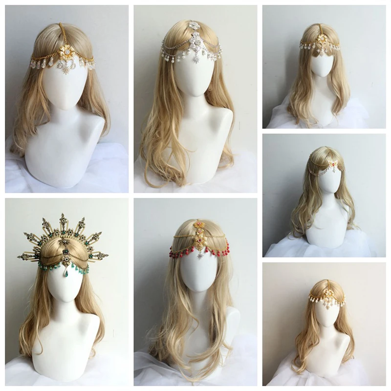 Unfinished Lolita Tiara Crown Church Mary Sun Goddess Halo Crown Lolita KC Gothic Baroque Catwalk Tiara DIY Material Package