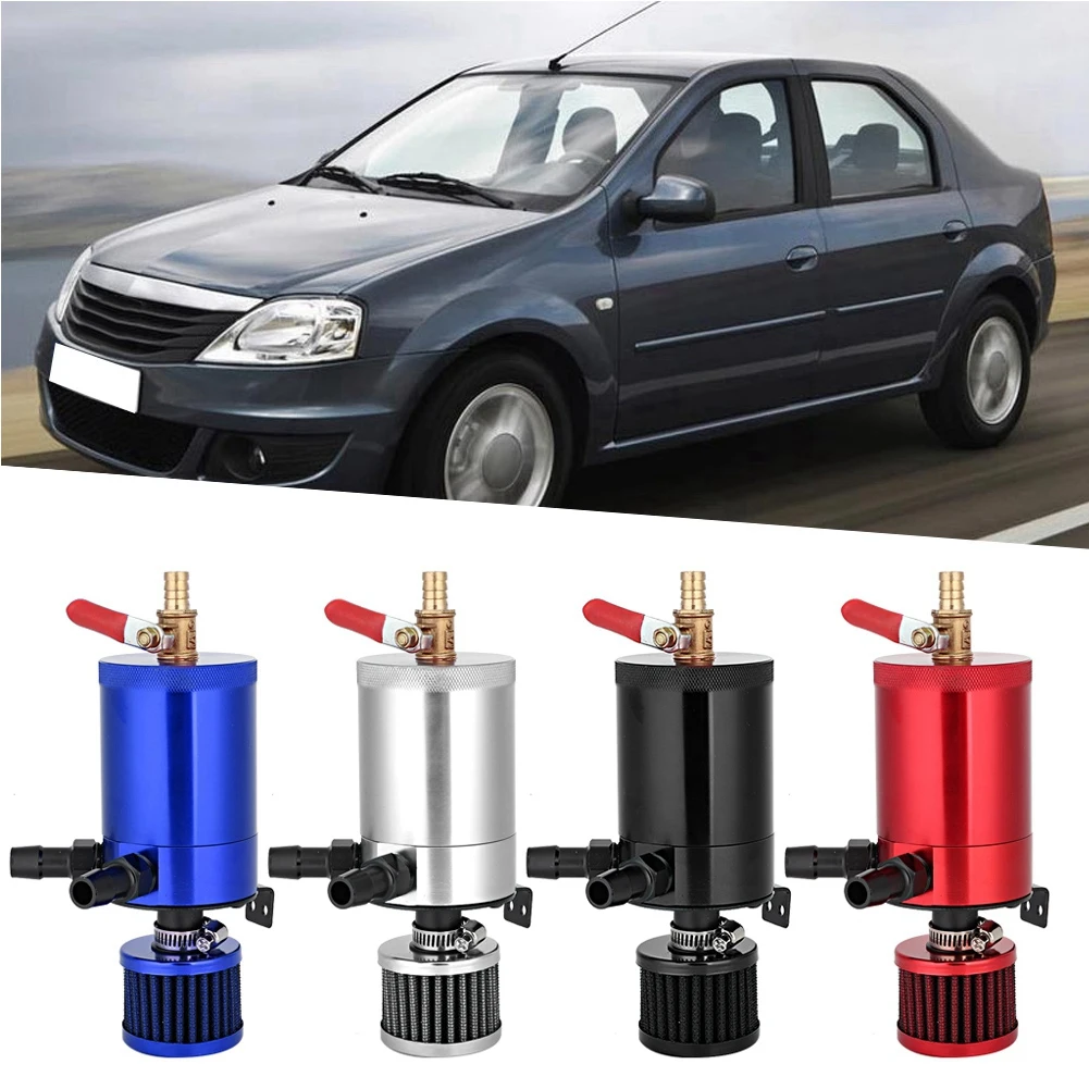 Oil Catch Can Oil Catch  Oil Reservoir Universal Aluminum Alloy Oil  Reservoir Catch Can with 2 Port Accessory Kit