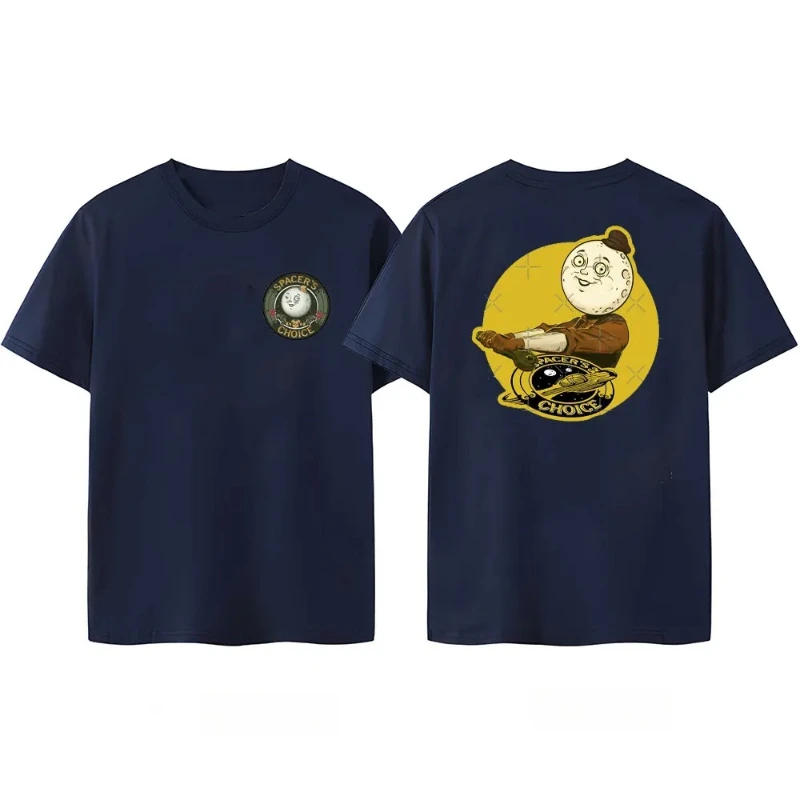 الكلاسيكية آر بي جي لعبة العوالم الخارجية مستوحاة تي شيرت القطن للجنسين تي شيرت جرافيك منتظم قصيرة الأكمام الصيف تي شيرت