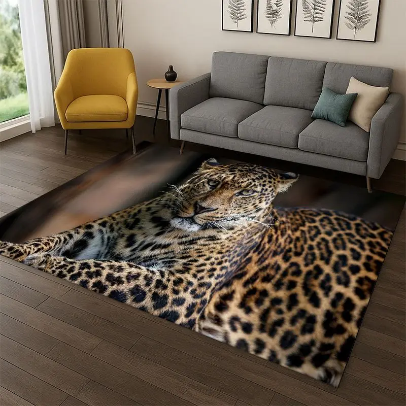 Leopard Cheetah Beast Animal Carpet Rug for Bedroom Living Room Sofa Playroom Doormat Home Decor,Kid Play Area Rug Non-slip