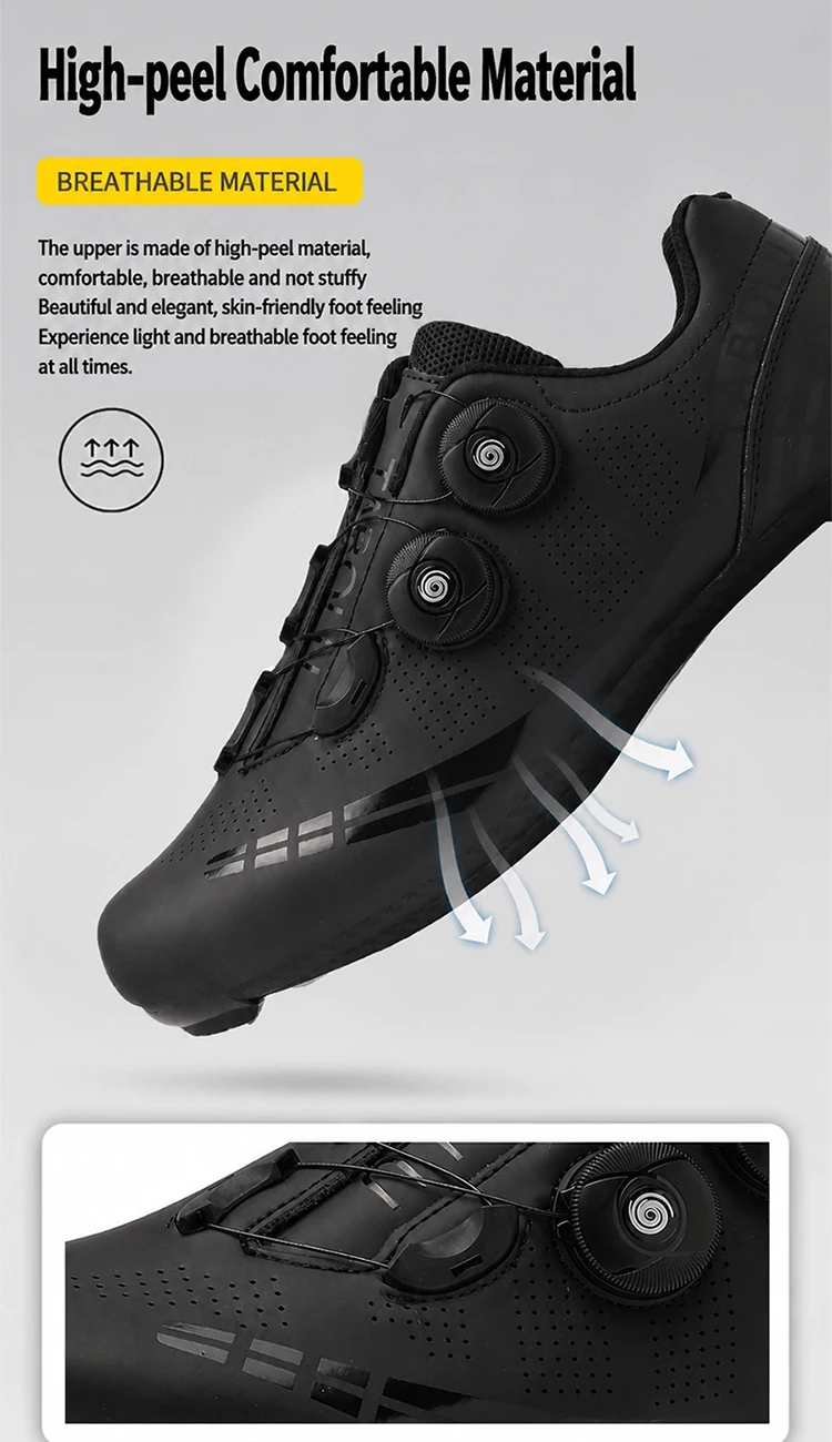 Atmungsaktive Radsportschuhe für Herren MTB Mountainbike Klickschuhe mit Harter Sohle Professionelle Renn- und Wettkampfschuhe SPD Damen Rennradschuhe – Detail 3