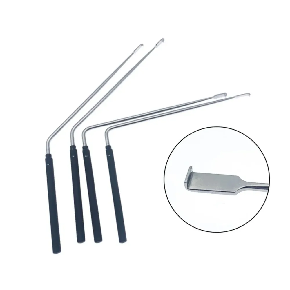 스테인리스 스틸 90 135도 브레인 훅 블랙 메탈 핸들 신경근 견인기 정형외과 신경근 훅 견인기