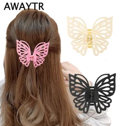 AWAYTR Women Hollow Butterfly Hair Claw Clip Hairpin Ponytail Hair Grab Bath Barrettes for Girls Elegant Hair Accessories