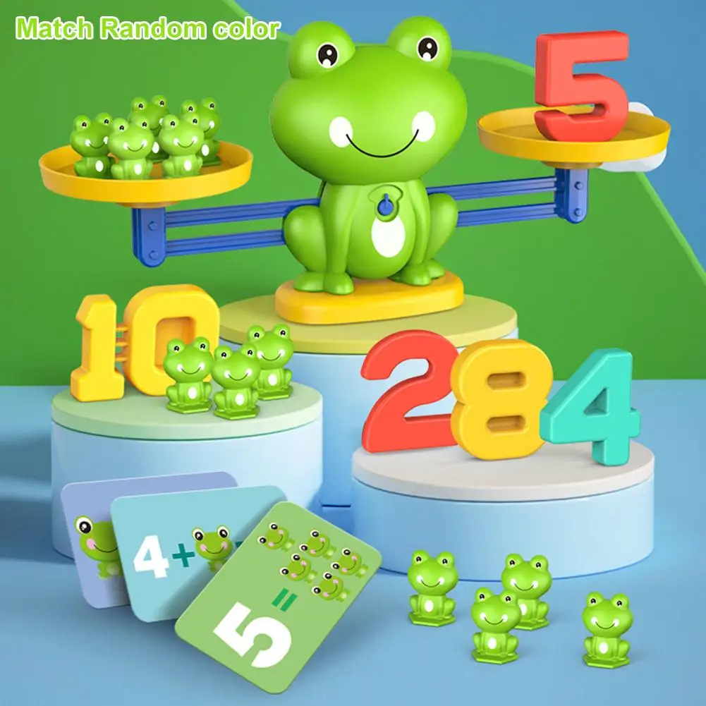 Balance mathématique grenouille, jouet mathématique d'intelligence pour enfants, jouets d'éducation précoce pour enfants, Addition, soustraction, éclairer