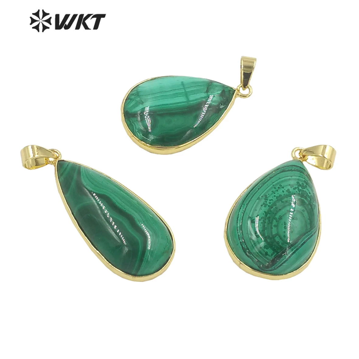 

WT-P1861 WKT 2022 High-Quality Pendant Malachite Stone Gold-Plate Pendant New Style Birthday Party Trend Jewelry Accessory INS