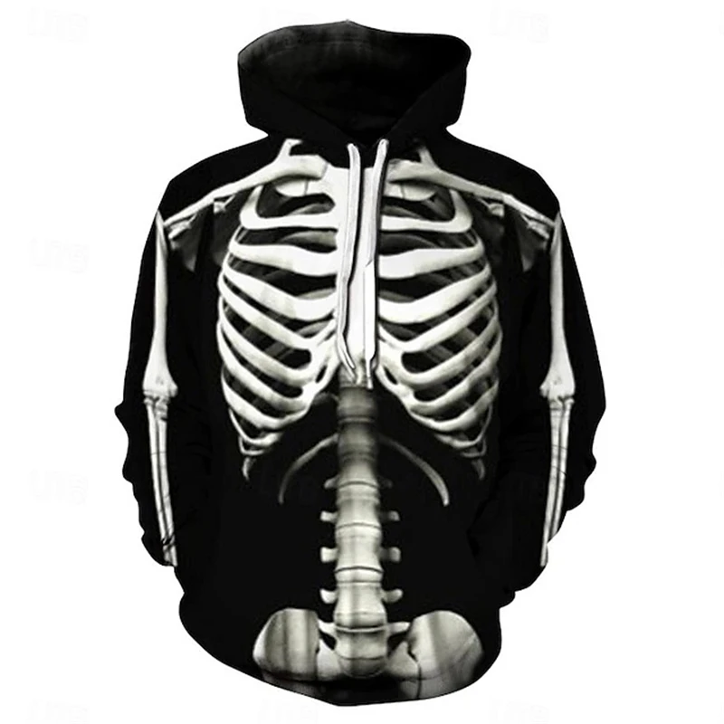 New Funny Skull Hoodies Boys Girls Children 3D Print Spoof Skeleton Sweatshirt Funny Sportswear Casual Men Women Cool Hoodie Top