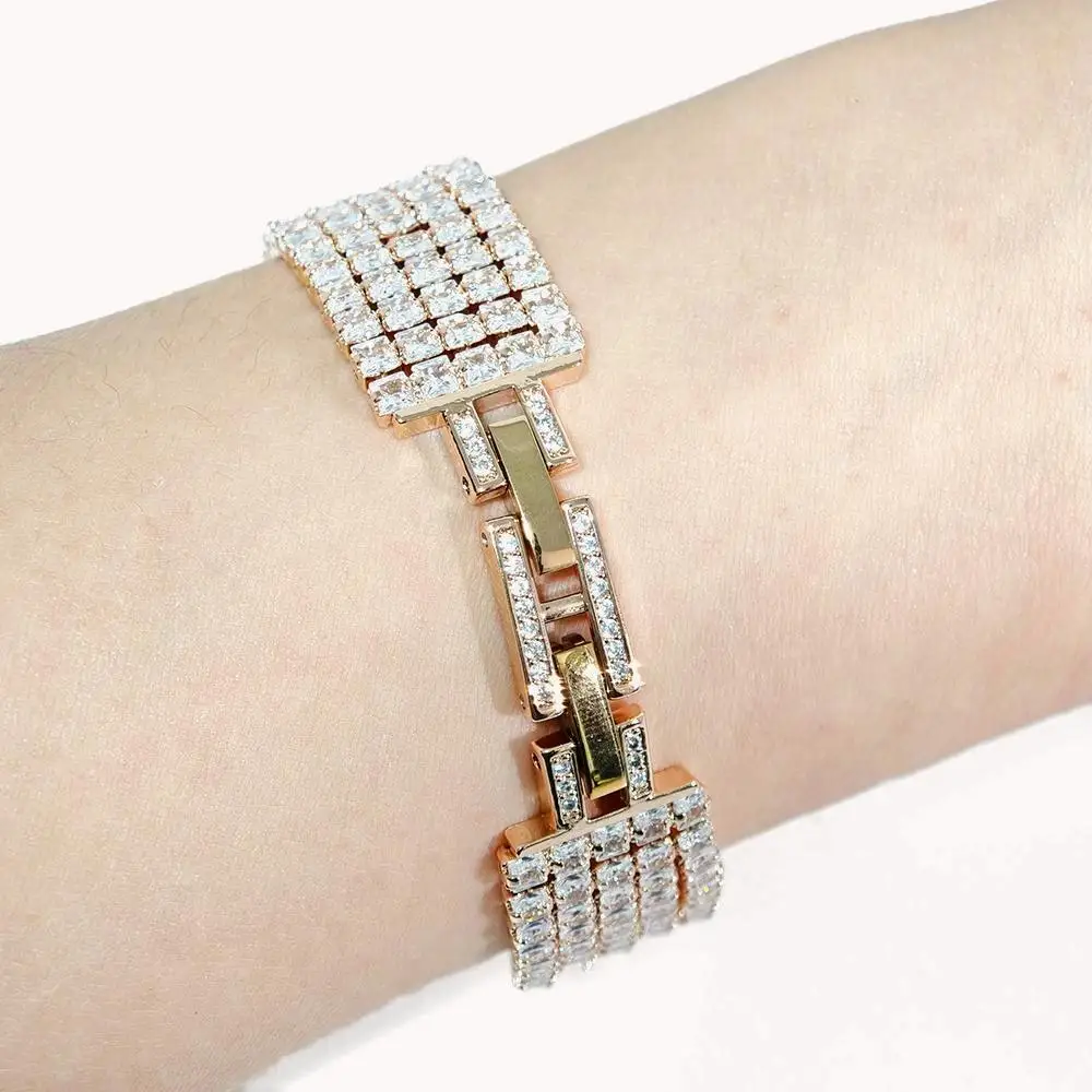 Luxury Watch For Women Fashion Set With Square Diamond Shiny Round Dial Bracelet Elegant Ladies Waterproof Quartz Wristwatch New