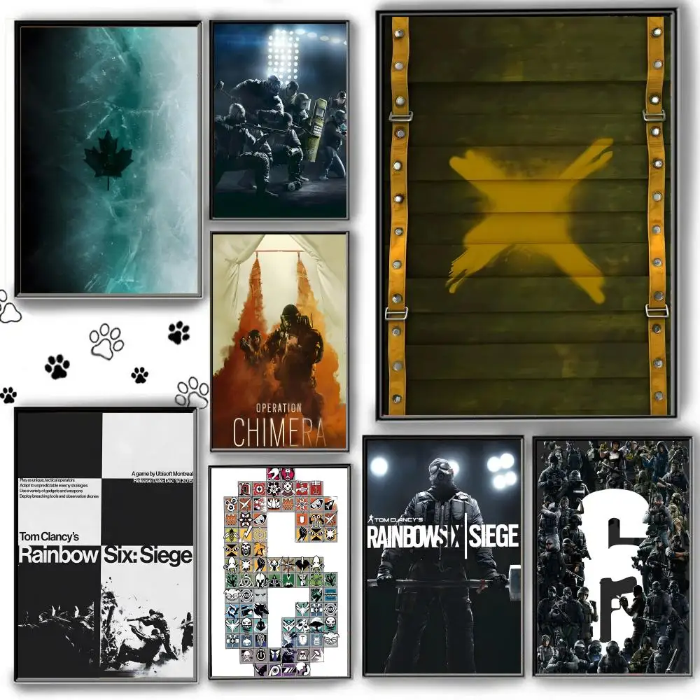 Tom C-Clancys R-Rainbow Six Siege Game Poster HD PVC Durable Wall Art - Waterproof Easy Clean For Home Office Bar