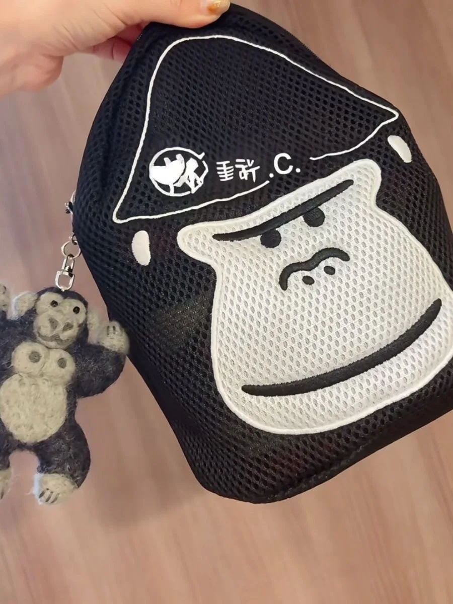 ポータブル旅行大容量漫画ゴリラ化粧バッグウォッシュバッグ収納オーガナイザージッパー開閉家庭用収納ツール