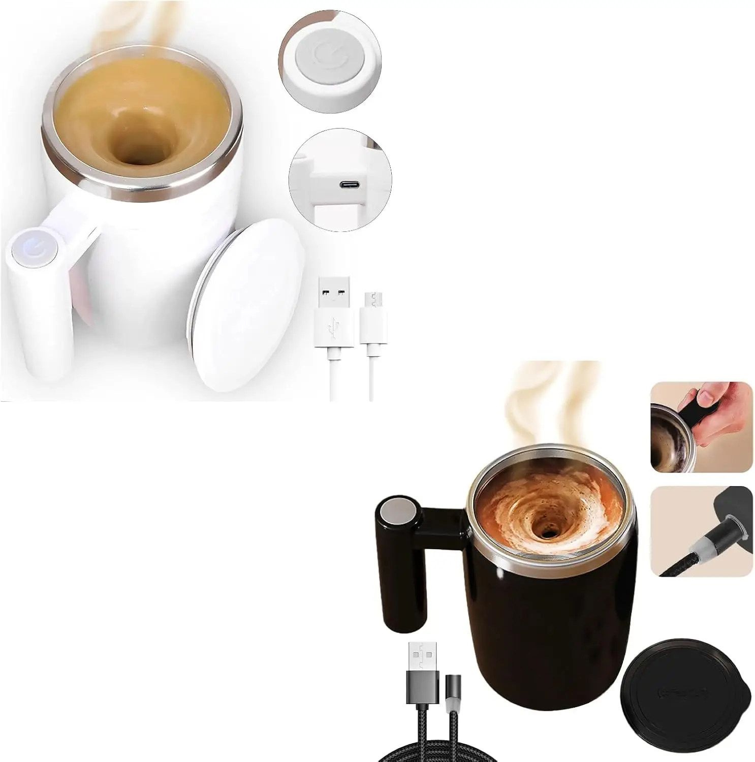 

Самоперемешивающаяся кофейная кружка, автоматическая мешалка для горячих напитков, портативная электрическая кружка с крышкой для перемешивания