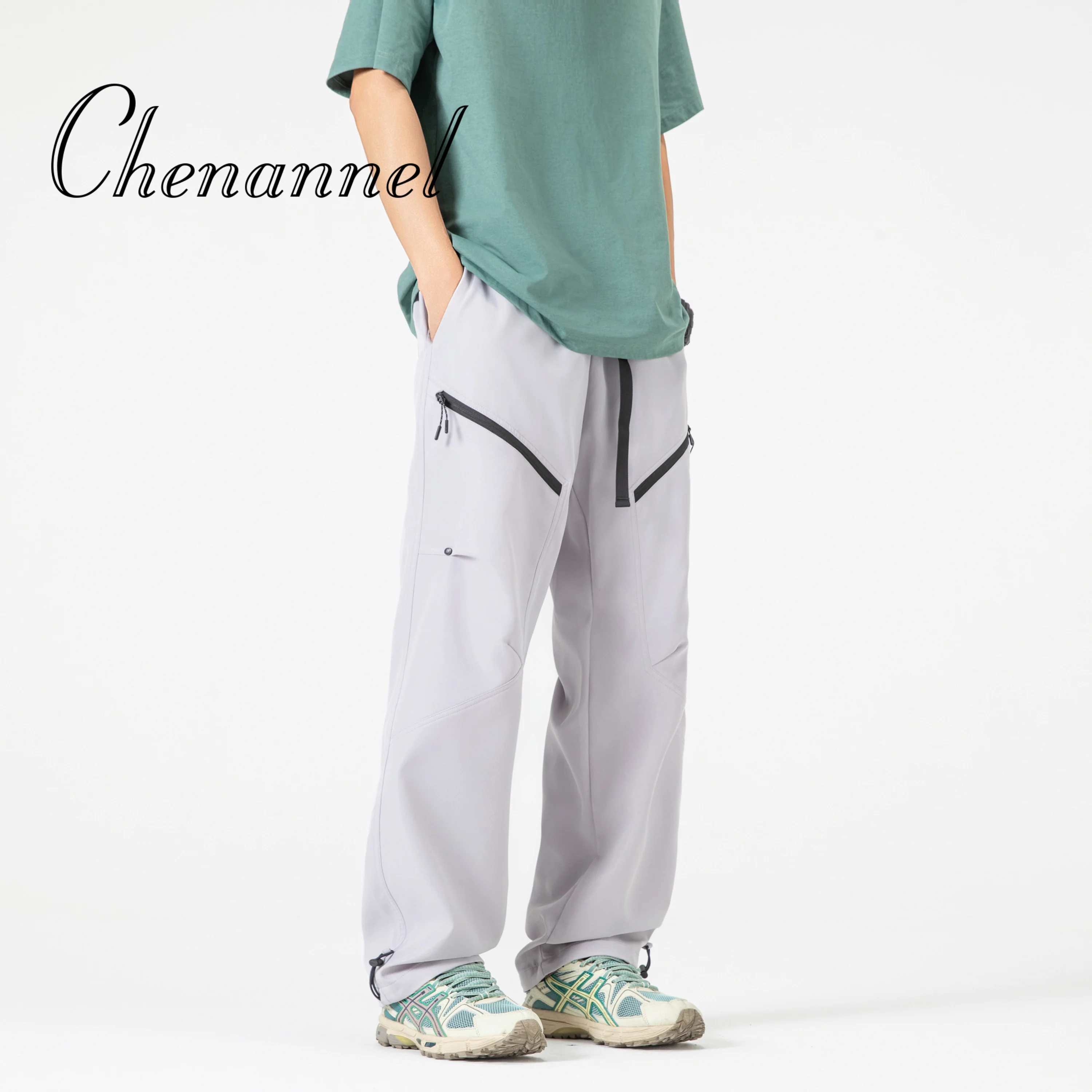 

Spring Summer Basic Waterproof Breathable Casual Pants For Men Trendy Style Loose fit Paratrooper Workwear Straight leg Trousers