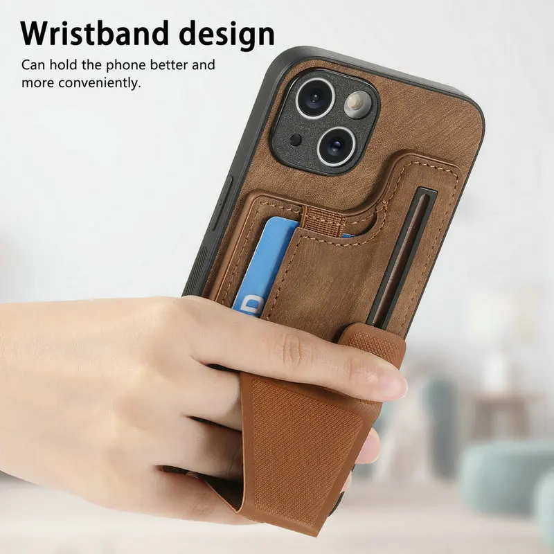 For Redmi Note 13 5G 4G Sliding Leather Case Wristband Back Funda Xiaomi Redmi Note 13 Pro Case Note13 Pro Plus 13R Card Cover