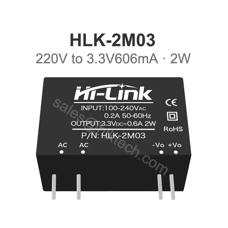 HLK-2M03 Power Module Supply 10pcs/lot 2W AC DC 220V 3V/5V/9V/12/15/24V - Authorized supplier for AC to DC Converter