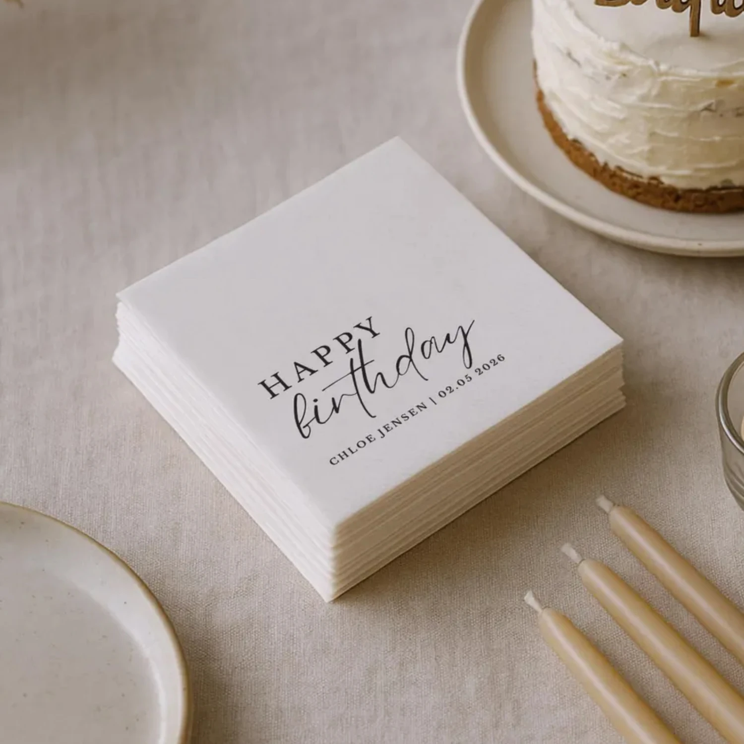 

Салфетки на день рождения по индивидуальному заказу с текстом — персонализированные коктейльные салфетки для декора вечеринки — салфетки с днем рождения для всех возрастов