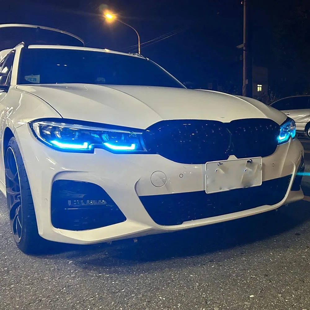 وحدات RGB متعددة الألوان LED DRL مع المشتت الحراري لـ 2019-2022 BMW 3 Series G20 G21 G82 تناسب الإصدار الأمريكي S5A4A LED المصباح #2