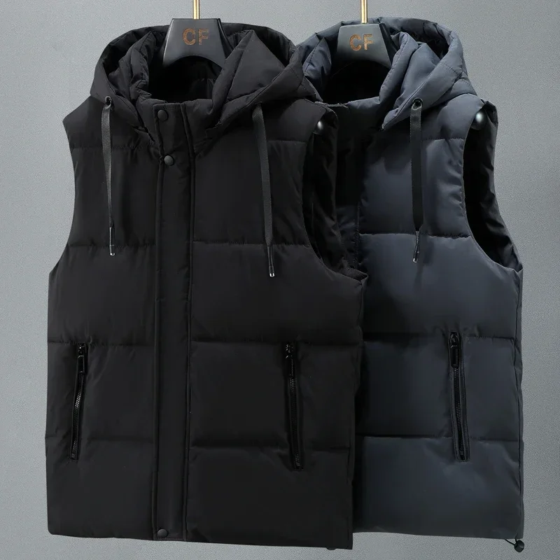 

Autumn Vest MenThick Warm Hooded Sleeveless Jacket Male Casual High Quality Waistcoat Winter Casual Fashion Clothes Outerwear