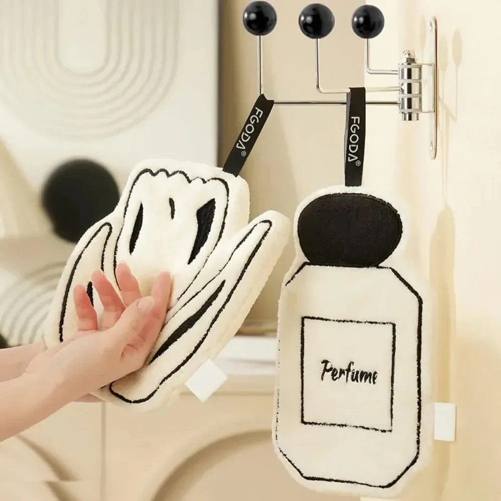 1Pc Hangable Hand Towel Double-layer Thickened Handkerchief Absorbent Quick-drying Hand Cloth for Kitchen And Bathroom