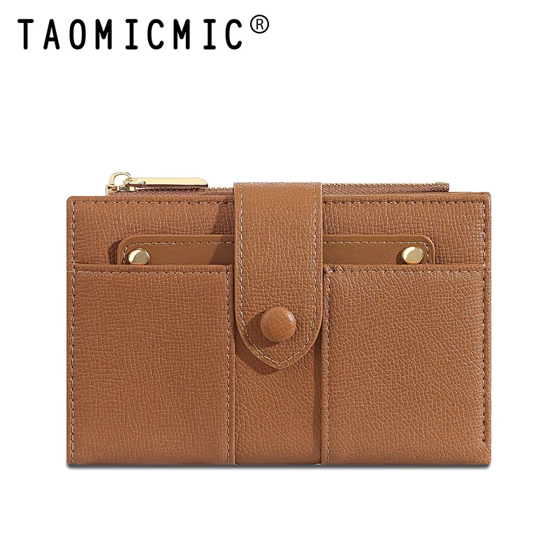 LadiesLong Wallet High-End Vintage European Style Large Capacity Foldable PU Leather Coin Card Holder Two-Fold Design