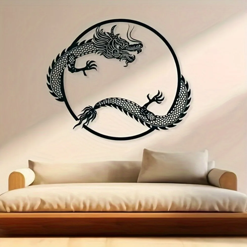 CIFBUY Iron Wall Art Metal Dragon Sculpture Rustproof Hanging Plaque Home Decor Ornament Accent Wall Hanging Plaque