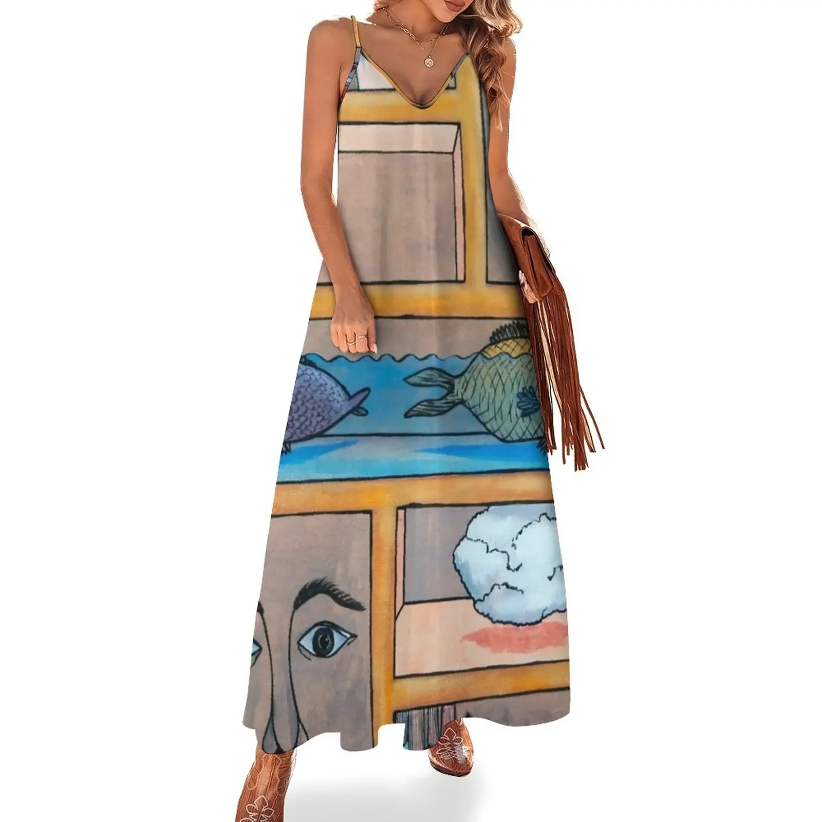 

Bookcase Sleeveless Dress dress summer 2025 women clothes for women Dresses gala Women's summer dress