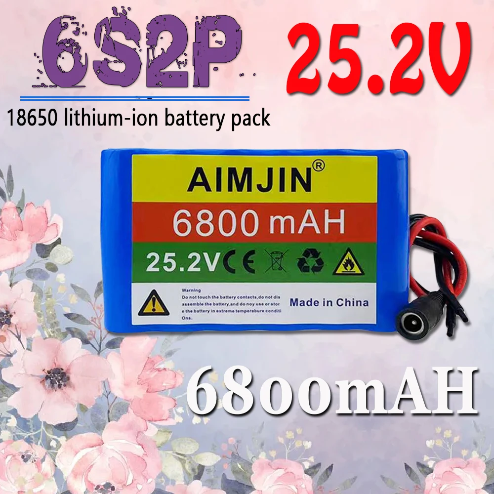 

New 18650 6S2P Lithium ion Battery Pack 25.2V 6800mAh Suitable for speakers, night fishing lights, outdoor power supplies, etc