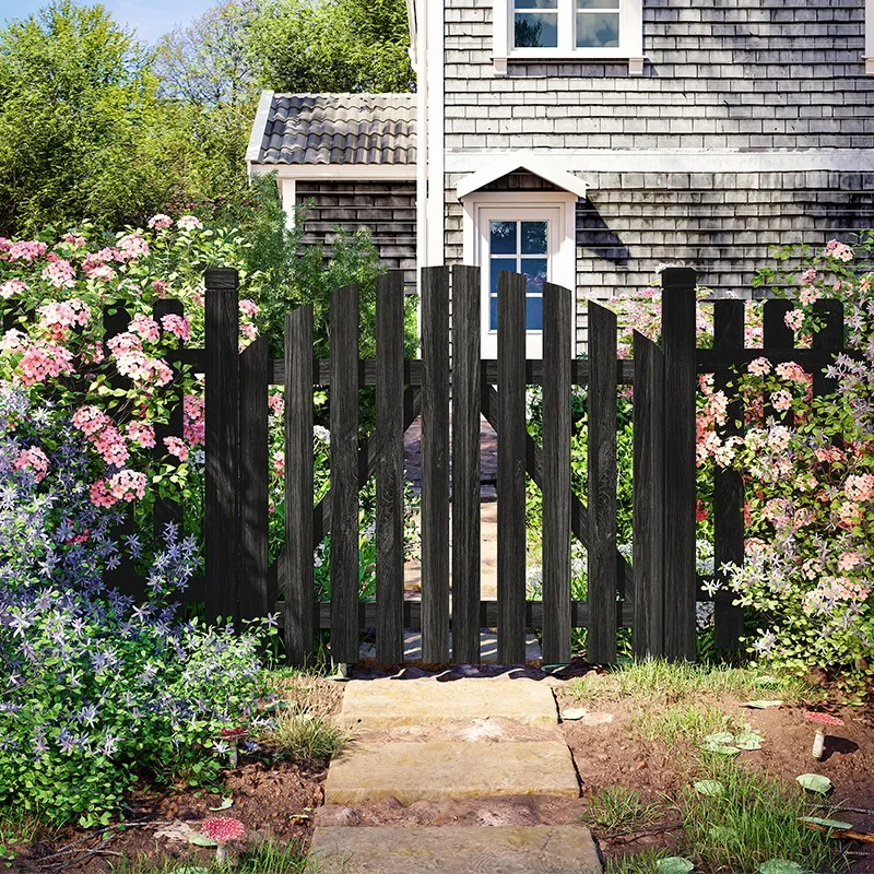 Outdoor anticorrosive wood fence Small wooden door Home entrance Rural yard fence Villa courtyard Garden guardrail Yard door