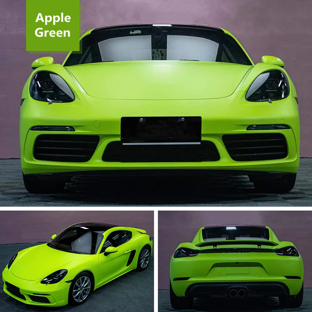 Sunice Matte Car Styling Apple Green Car Vinyl Sticker Matt Vinyl Wrap Self Adhesive Sticker With Air Bubble Free 1.52x18m