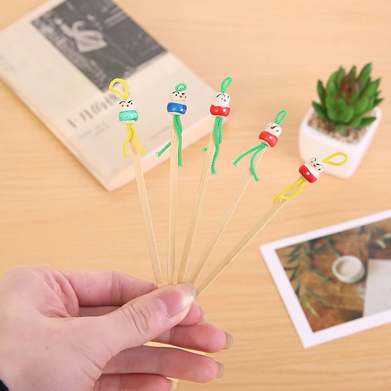10/20 Pcs Bamboo Ear Cleaning Spoon Cartoon Head Earwax Removal Skid Resistant Wood Ear Cleaner Kit Ear Picks Removal
