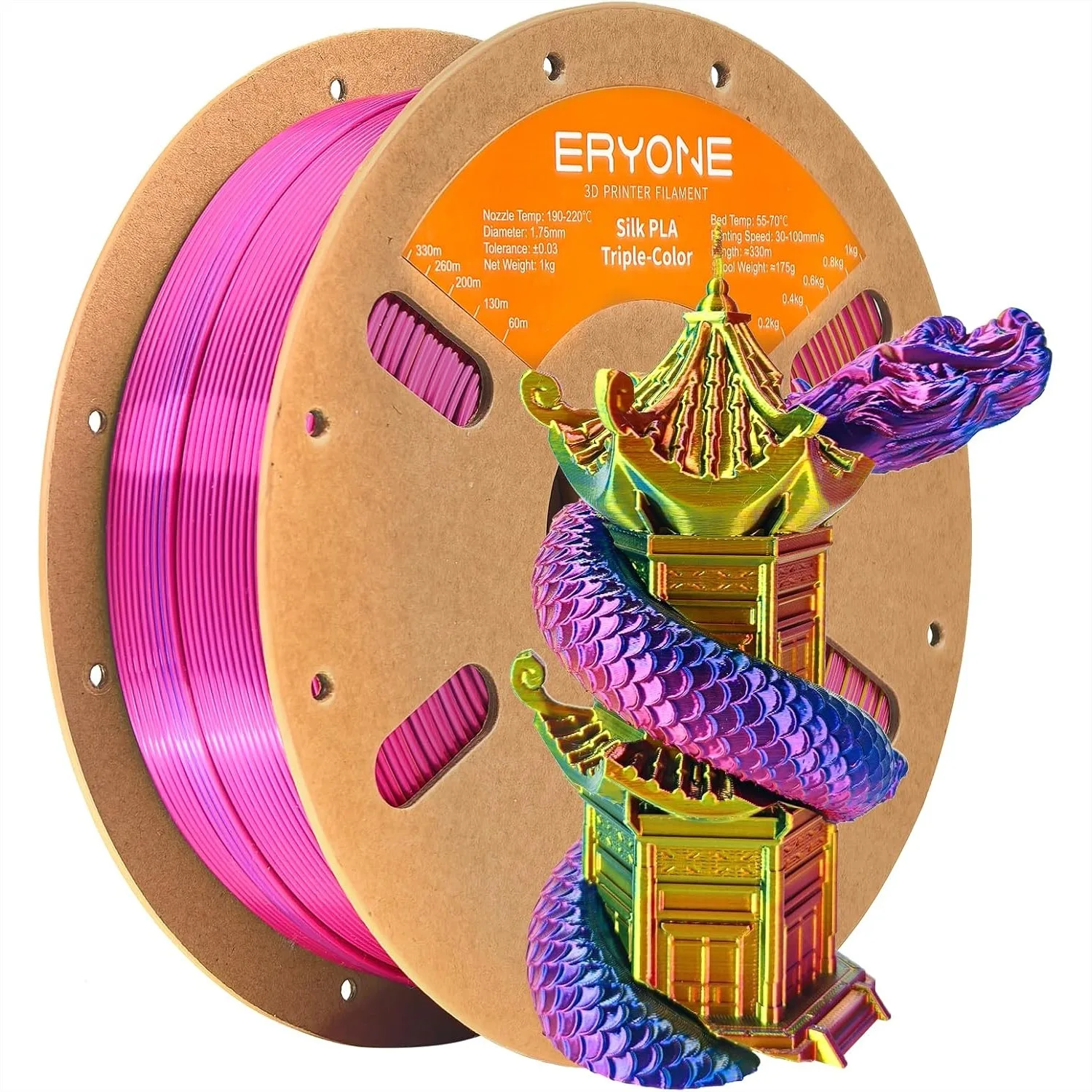 

Silk Tri Color PLA Filament 1.75mm Multicolor 3D Printer Filament 1KG Spool Red Yellow Blue