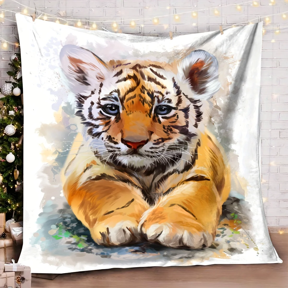 Gift for Daughter: Little Tiger Soft Blanket, One Piece of Flannel Blanket