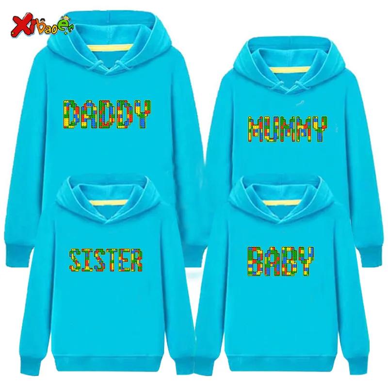 Family Matching Set Sweatshirt Hoodies Family Brother Sister Birthday Party Custom Name Clothing Grandma Grandpa Mommy Daddy