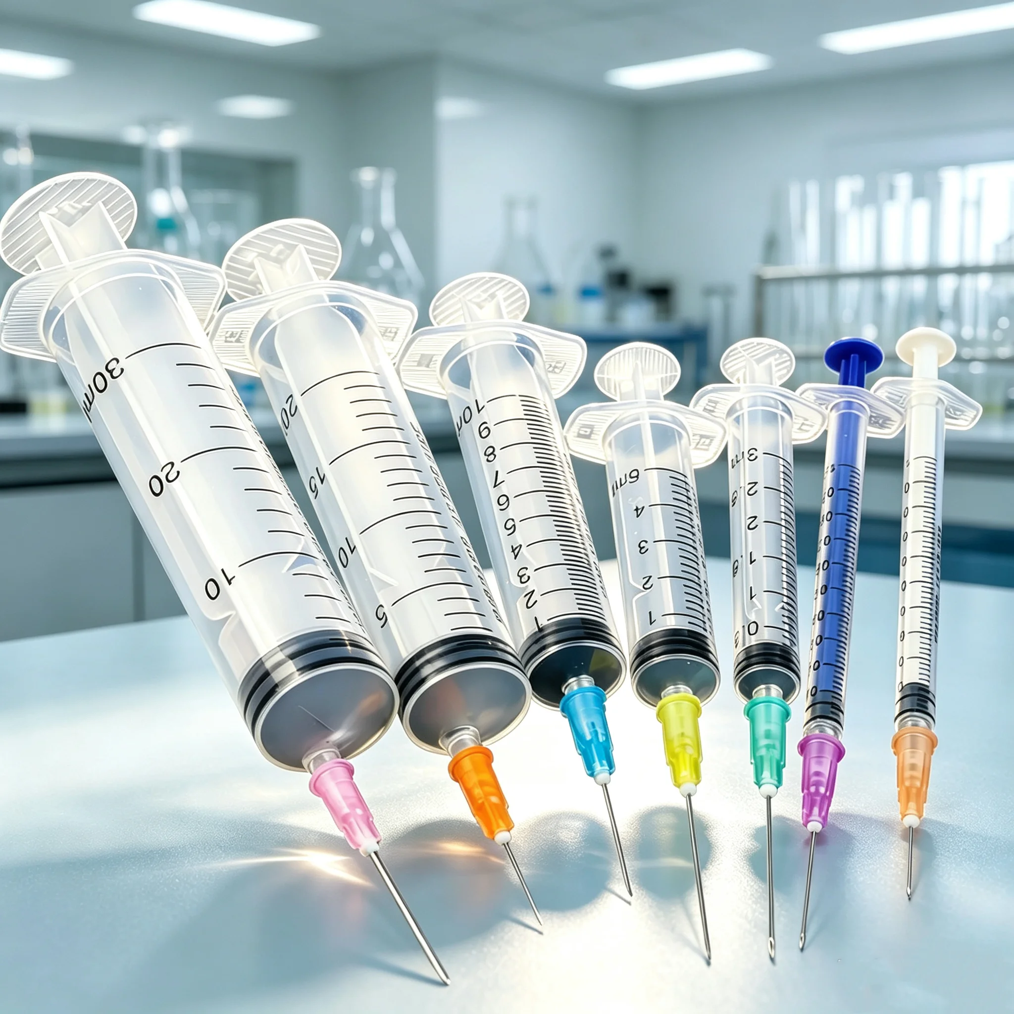 Syringe Set Multiple Sizes 1/3/5/10/20/30ml with Blunt Needles, Liquid Dispenser for Ink Refill Essential Oil Pet Feeding Plant