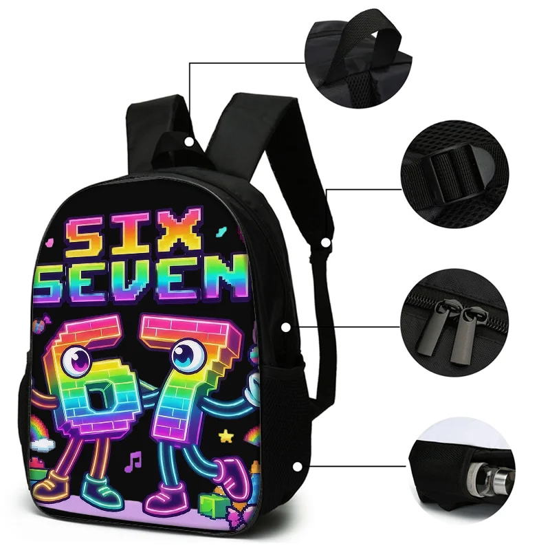 3PCS Numbered 6&7 Pattern Backpack Set | The Perfect Choice for School & Travel