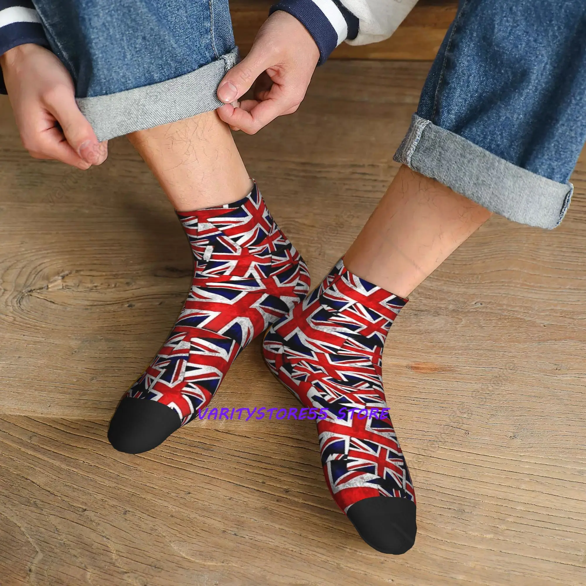 

Носки с британским флагом Union Jack на все сезоны, в стиле Харадзюку, впитывающие пот, повседневные носки для мужчин и женщин, рождественские подарки