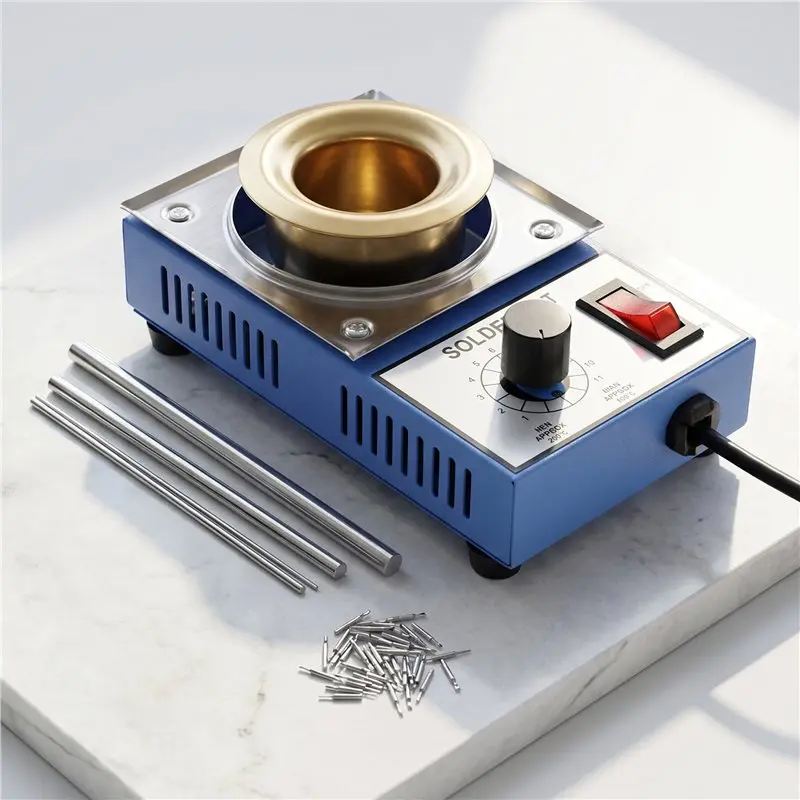 IALJ-Adjustable Temperature Range 200-450° C Tin Melting Furnace Lead-Free Welding Soldering Bath Tool EU Plug Solder Stove Pot
