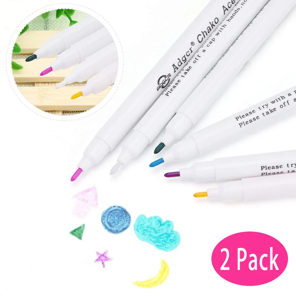 2PCS Disappearing Erasable Ink Fabric Marker Pen Cross Stitch Water Erasable Pen Tailor'S Quilting Sewing Tools Dressmaking