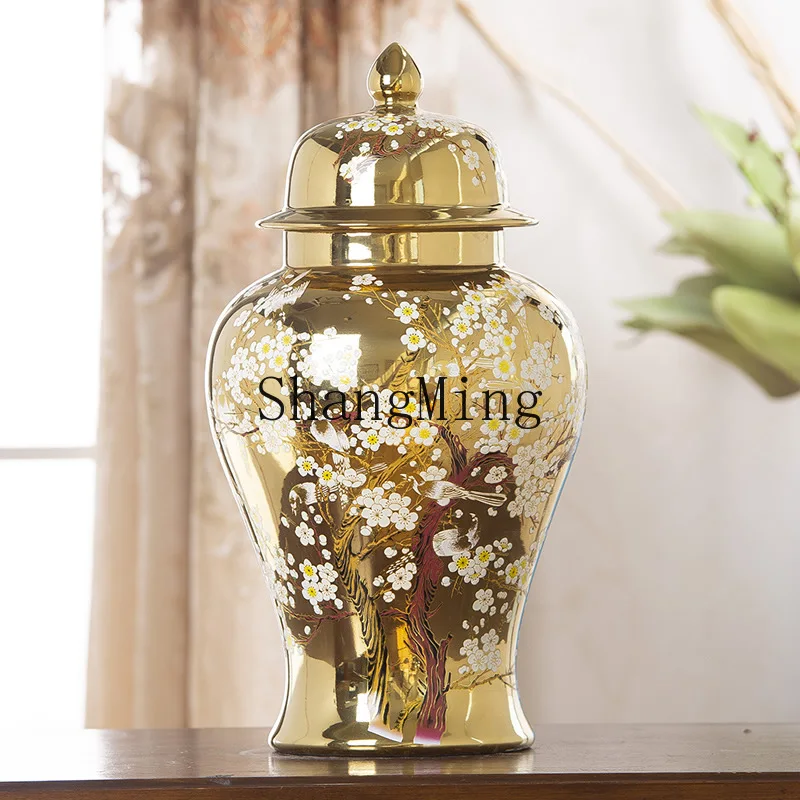 SM ceramic general jar ornament vase living room light luxury flower arrangement home large soft decoration