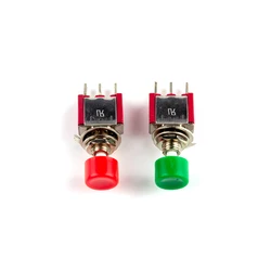 5pcs 10pcs PS-102 202 Mini 6mm 3pin 6pin SPDT DPDT Momentary Push Button Switch 2A 250VAC 5A 120VAC Toggle Switch with Red Cap